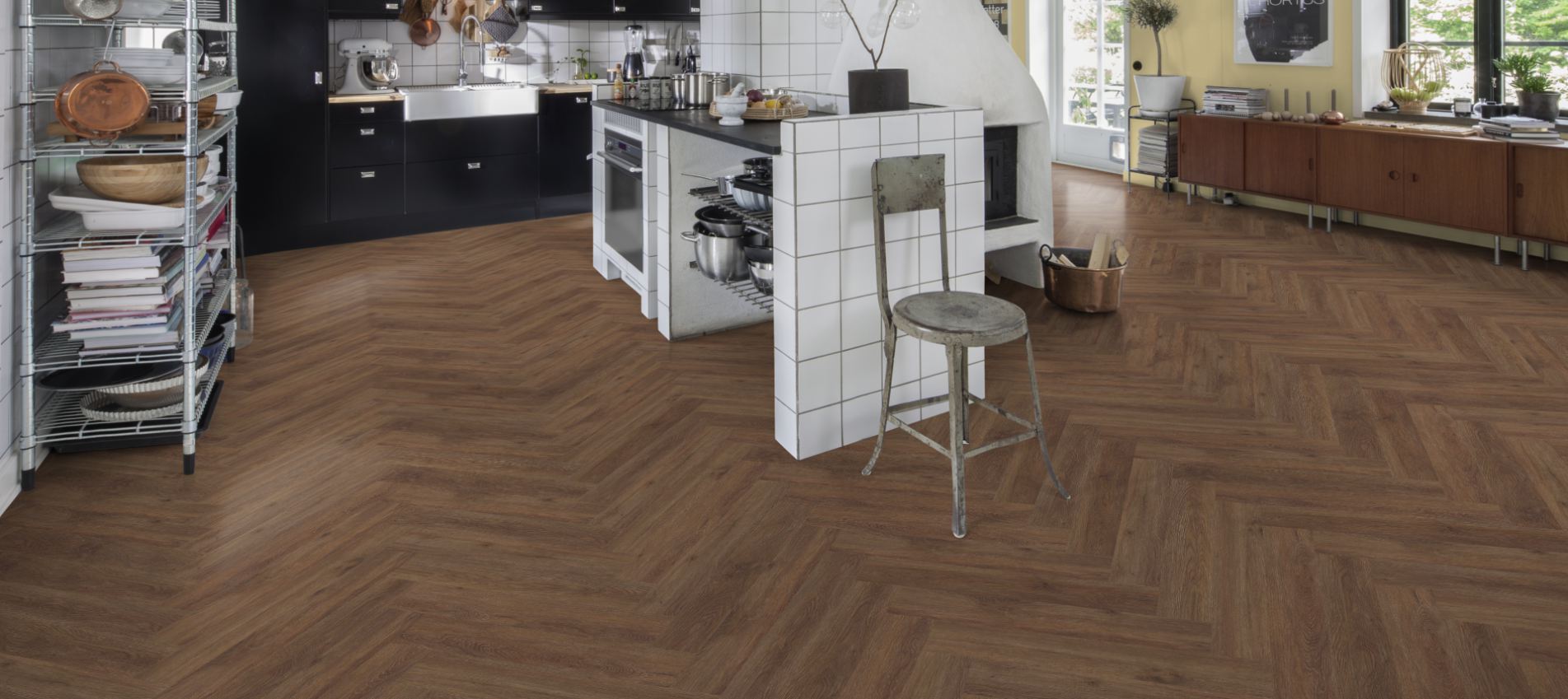 Виниловый пол Kahrs LT Click Herringbone Belluno CHW 120 от flatbox.by