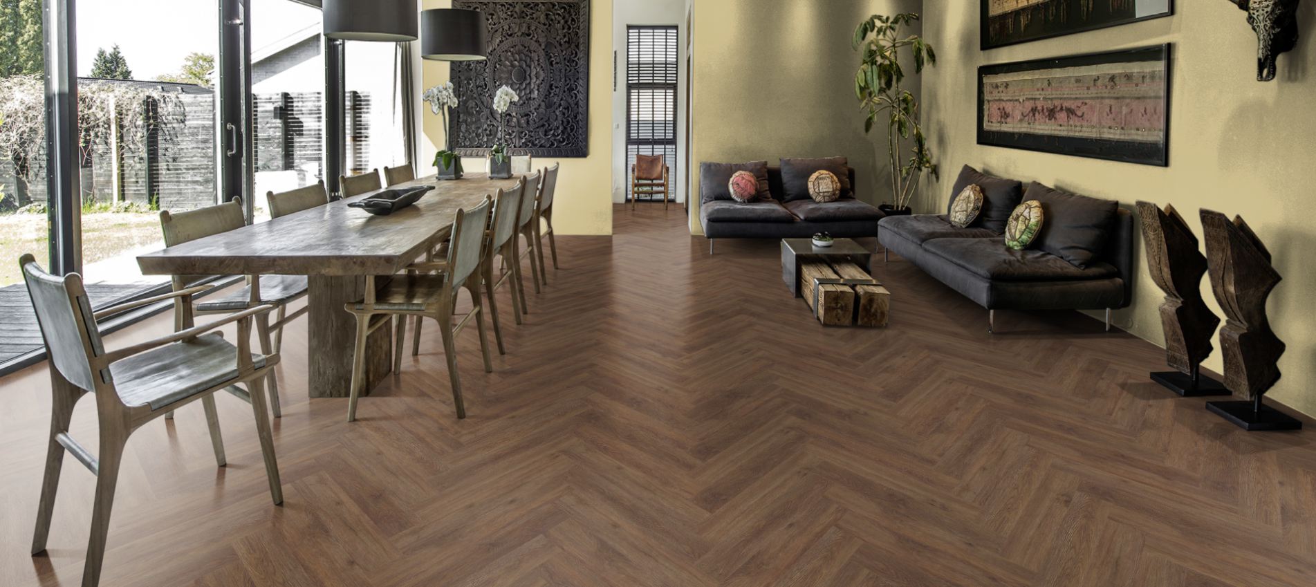 Виниловый пол Kahrs LT Click Herringbone Belluno CHW 120 от flatbox.by