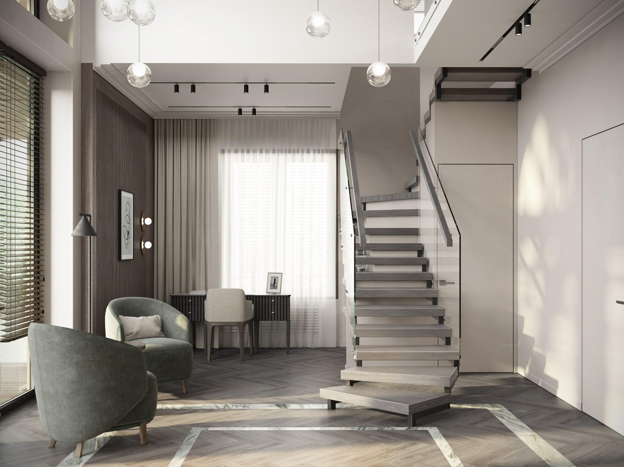 Женственный, мягкий и сдержанный интерьер дома