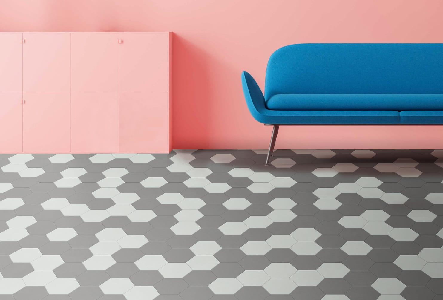Виниловый пол Moduleo Moods Hexagon 338 от flatbox.by