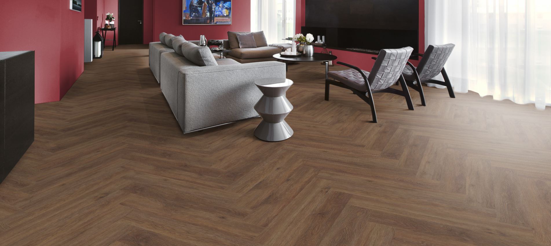 Виниловый пол Kahrs LT Click Herringbone Belluno CHW 120 от flatbox.by